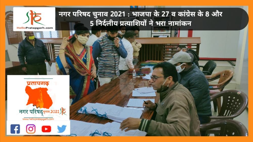 नगर परिषद चुनाव 2021 : भाजपा के 27 व कांग्रेस के 8 और 5 निर्दलीय प्रत्याशियों ने भरा नामांकन